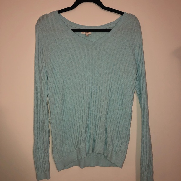 Soft Blue V Neck Sweater - Picture 1 of 2